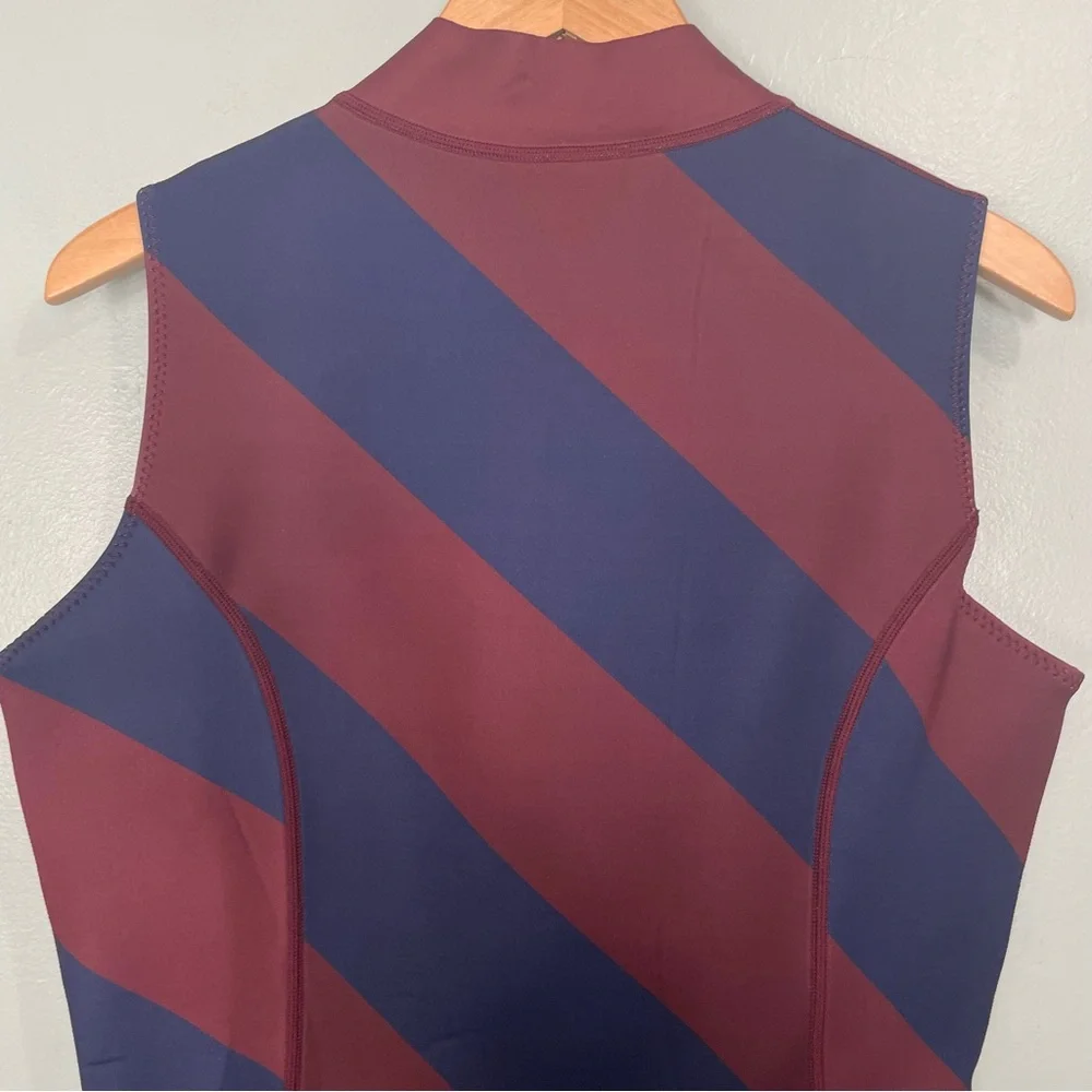 Cynthia‎ Rowley Sleeveless Striped Byron Wetsuit Navy Burgundy New Women Sz 1X